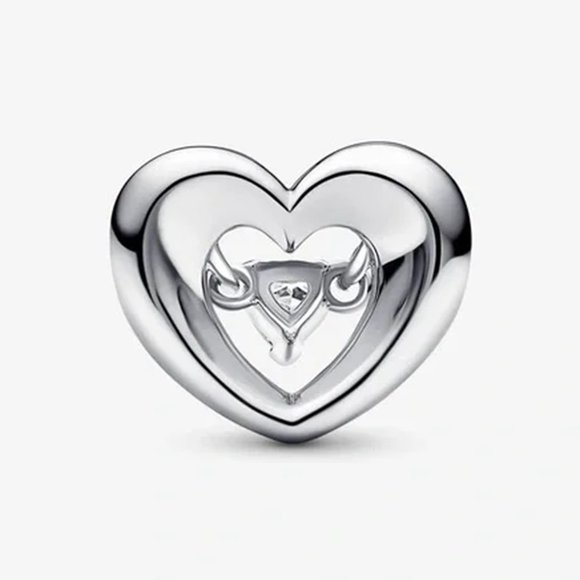 Pandora Radiant Heart & Floating Stone Charm  power of love Pendant - Picture 2 of 3